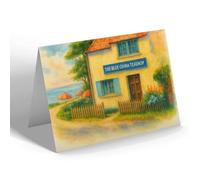 GREETING CARD - The Blue China Teashop, Criccieth - Vintage Art Style