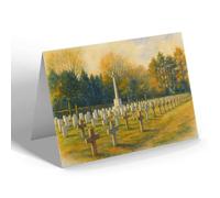 GREETING CARD - The Canadian War Graves & Memorial, Liphook - Vintage Art Style