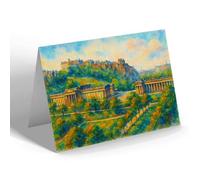 GREETING CARD - The Castle, Edinburgh - Vintage Art Style