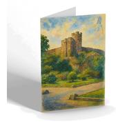 GREETING CARD - The Castle Walls & Keep, Exeter - Vintage Art Style