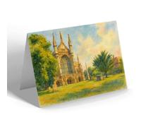 GREETING CARD - The Cathedral from the Close, Winchester - Vintage Art Style