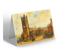 GREETING CARD - The Cathedral, Manchester (b) - Vintage Art Style