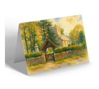 GREETING CARD - The Church & Lych Gate, Sully - Vintage Art Style