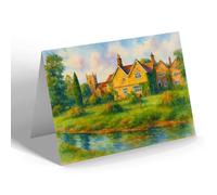 GREETING CARD - The Church & Rectory, Low Bentham - Vintage Art Style