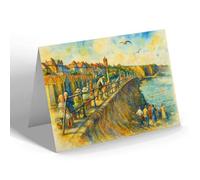 GREETING CARD - The Cliffs, Marine Parade, Preston, Paignton - Vintage Art Style