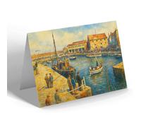 GREETING CARD - The Harbour, North Berwick (a) - Vintage Art Style