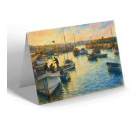 GREETING CARD - The Harbour, North Berwick (b) - Vintage Art Style