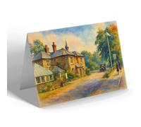 GREETING CARD - The Hollies Tea Gardens, Godshill (a) - Vintage Art Style