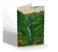 GREETING CARD - The Hotel & Waterfalls, Devil's Bridge (b) - Vintage Art Style