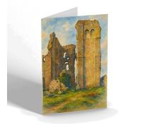 GREETING CARD - The Keep (King's Tower), Corfe Castle - Vintage Art Style