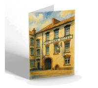 GREETING CARD - The Lamb Hotel, Axbridge - Vintage Art Style