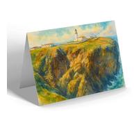 GREETING CARD - The Lighthouse, Cape Wrath, Durness - Vintage Art Style