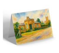 GREETING CARD - The Lodge, Hartlebury - Vintage Art Style