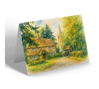 GREETING CARD - The Lych Gate, Worth Church - Vintage Art Style