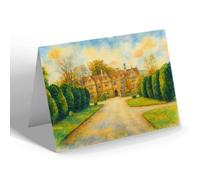 GREETING CARD - The Manor House, Upper Slaughter (a) - Vintage Art Style