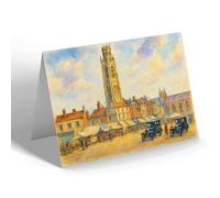 GREETING CARD - The Market Place, Boston - Vintage Art Style