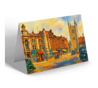 GREETING CARD - The Market Place, Reading - Vintage Art Style