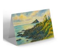 GREETING CARD - The Mew Stone, Wembury - Vintage Art Style