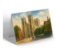 GREETING CARD - The Minster, York (b) - Vintage Art Style