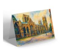 GREETING CARD - The North Side Of York Minster - Vintage Art Style