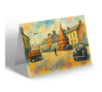 GREETING CARD - The Old Cross, Newtownards, Co Down, NI (b) - Vintage Art Style