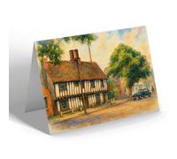 GREETING CARD - The Old House Hotel, Long Melford - Vintage Art Style