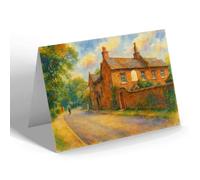 GREETING CARD - The Old Schoolhouse, Morden - Vintage Art Style
