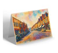 GREETING CARD - The Parade, Sutton Coldfield (b) - Vintage Art Style