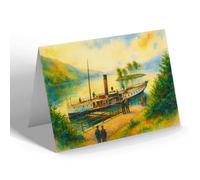 GREETING CARD - The Pier at Stronachlacher, Loch Katrine - Vintage Art Style