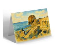 GREETING CARD - The Pulpit Rock, Portland (a) - Vintage Art Style