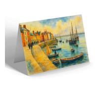 GREETING CARD - The Quay Side, Appledore - Vintage Art Style