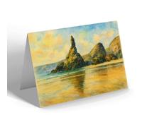 GREETING CARD - The Queen Bess Rock, Bedruthan - Vintage Art Style