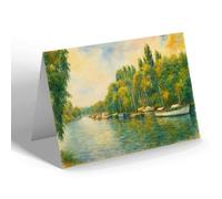 GREETING CARD - The River & Eel Pie Island, Twickenham - Vintage Art Style