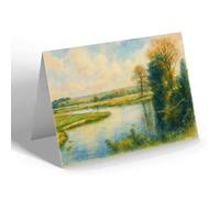 GREETING CARD - The River Test, Stockbridge (a) - Vintage Art Style