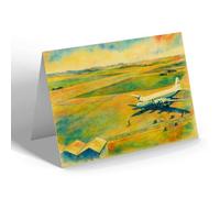 GREETING CARD - The Runway, Prestwick Airport - Vintage Art Style