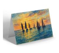 GREETING CARD - The Scotch Fleet off Lowestoft Casting Off - Vintage Art Style