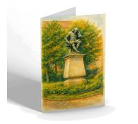 GREETING CARD - The Statue of Sir Thomas Browne, Norwich - Vintage Art Style