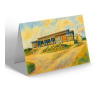 GREETING CARD - The Terrace, Chesil Beach Camp - Vintage Art Style