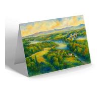 GREETING CARD - The Two Bridges, Menai Bridge (c) - Vintage Art Style