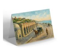 GREETING CARD - The Undercliff Drive, Bournemouth - Vintage Art Style