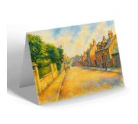 GREETING CARD - The Village from North, Leuchars - Vintage Art Style