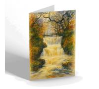 GREETING CARD - The Waterfall, Far Forest - Vintage Art Style
