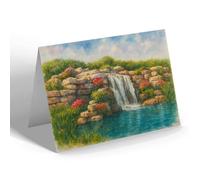GREETING CARD - The Waterfall, St Annes-on-the-Sea - Vintage Art Style
