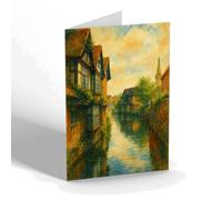 GREETING CARD - The Weaver's House, Canterbury - Vintage Art Style