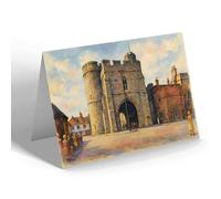 GREETING CARD - The West Gate, Canterbury (a) - Vintage Art Style