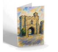 GREETING CARD - The Westgate, Canterbury (b) - Vintage Art Style