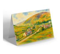 GREETING CARD - Toll House & General View, Wanlockhead - Vintage Art Style