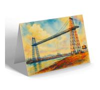 GREETING CARD - Transporter Bridge (Looking NW) Newport Mon - Vintage Art Style