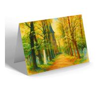 GREETING CARD - Trees, St Michael's, Sutton Coldfield - Vintage Art Style
