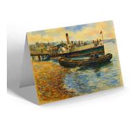 GREETING CARD - Trefriw Steamer Calling at the Pier, Deganwy - Vintage Art Style